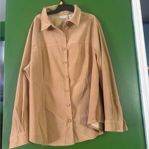White Stag Women's Button-Up Shirt Jacket in Light Camel
